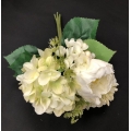 Peony/Hydrangea Bouquet Cream 12"